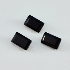 Black Onyx 1PC Large 8x12 MM Emerald Faceted Black Splendid Semi Precious Loose Gemstone