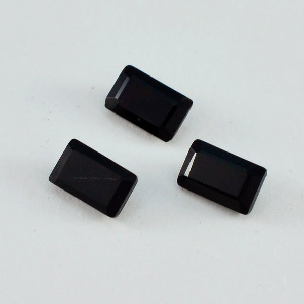 Black Onyx 1PC Medium 8x10 MM Emerald Faceted Black Sparkling Semi Precious Gems
