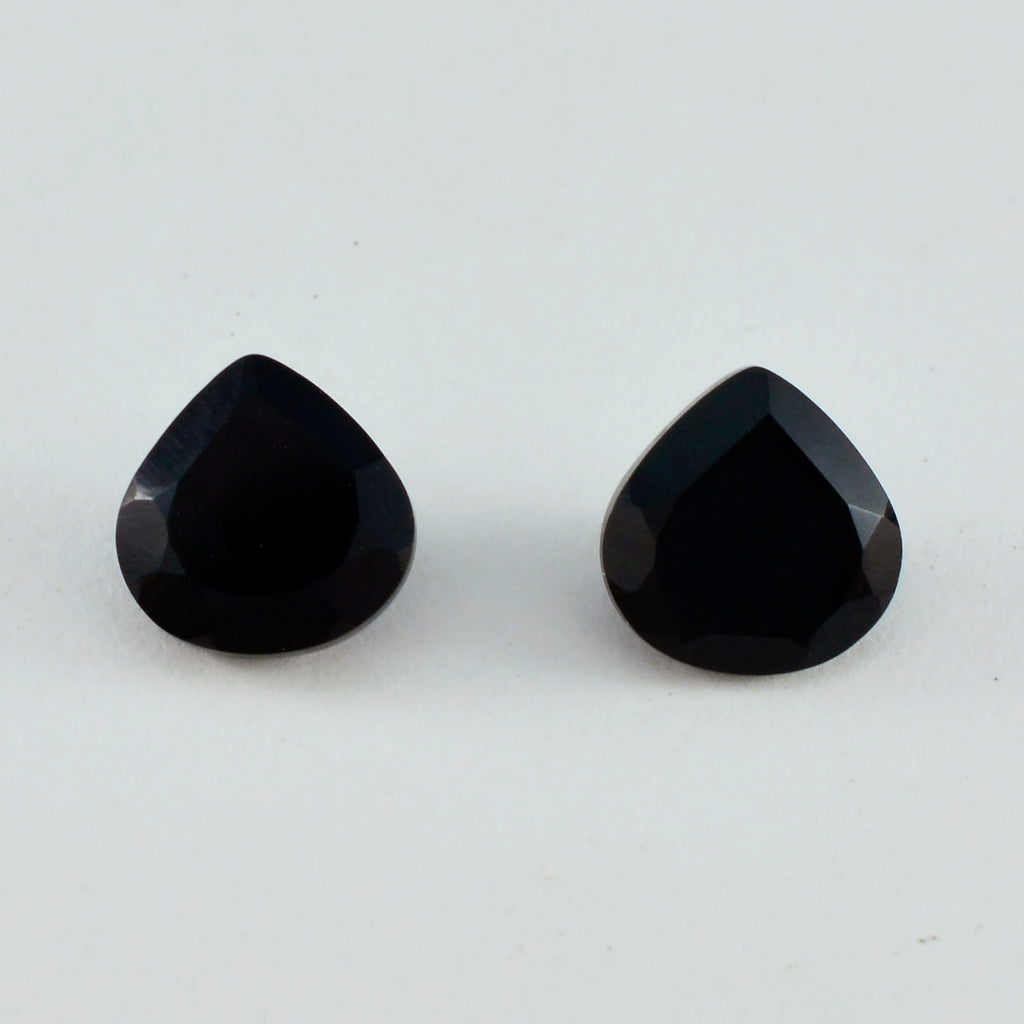 Black Onyx 1PC Large 12x12 MM Heart Faceted Black High Quality Semi Precious Loose Gemstones