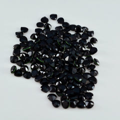 Black Onyx 1PC Small 7x7 MM Heart Faceted Black Splendid Semi Precious Loose Gemstone
