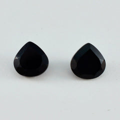 Black Onyx 1PC Chunky 14x14 MM Heart Faceted Black Genuine Semi Precious Loose Gems