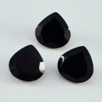 Black Onyx 1PC Chunky 14x14 MM Heart Faceted Black Genuine Semi Precious Loose Gems