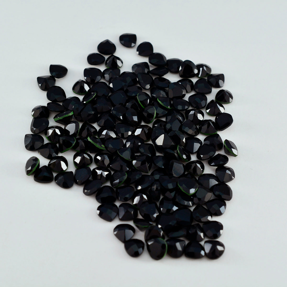 Black Onyx 1PC Tiny 6x6 MM Heart Faceted Black Polished Semi Precious Loose Gems