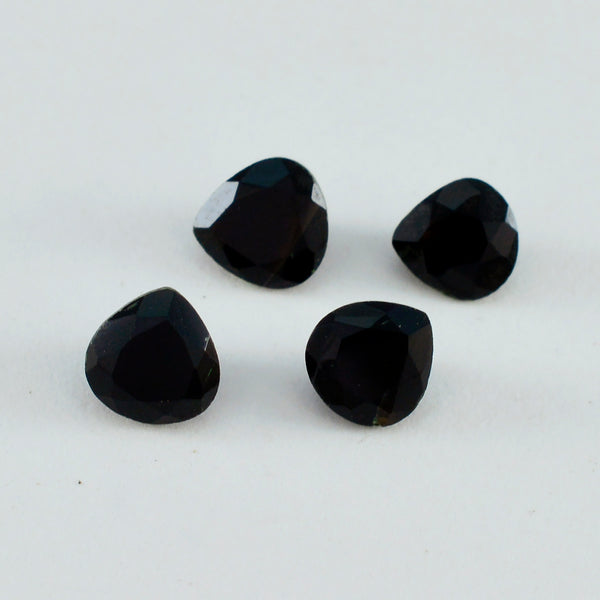 Black Onyx 10PC Tiny 5x5 MM Heart Faceted Black Sparkling Semi Precious Gems