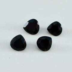 Black Onyx 1PC Small 7x7 MM Heart Faceted Black Splendid Semi Precious Loose Gemstone