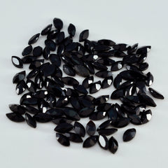 Black Onyx 1PC Tiny 3x6 MM Marquise Faceted Black High Quality Semi Precious Loose Gemstones