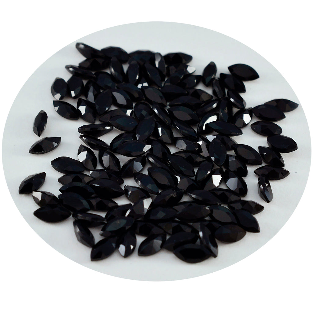 Black Onyx 1PC Tiny 4x8 MM Marquise Faceted Black Natural Semi Precious Gems
