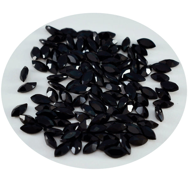 Black Onyx 1PC Tiny 4x8 MM Marquise Faceted Black Natural Semi Precious Gems