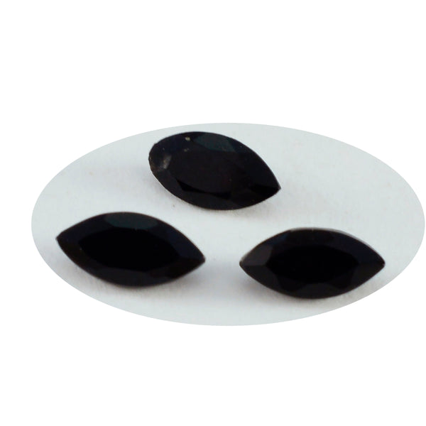 Black Onyx 1PC Medium 7x14 MM Marquise Faceted Black Pure Semi Precious Loose Gemstones