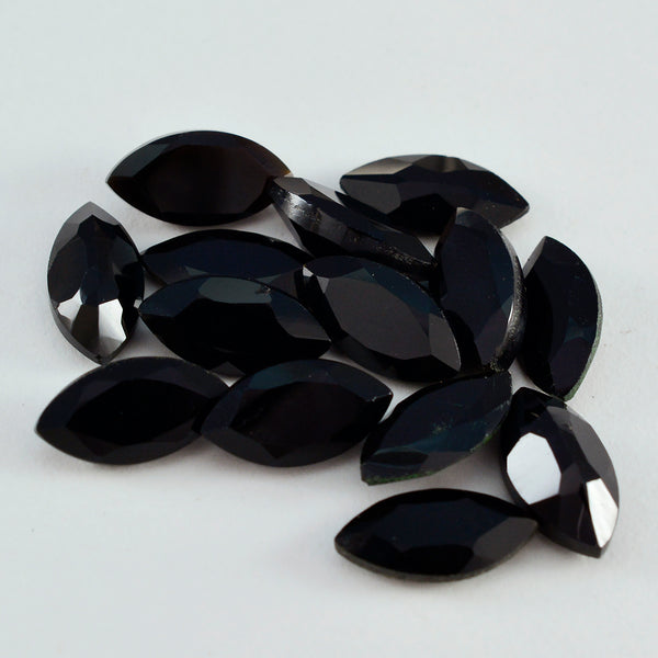 Black Onyx 1PC Large 8x16 MM Marquise Faceted Black Fiery Semi Precious Gems