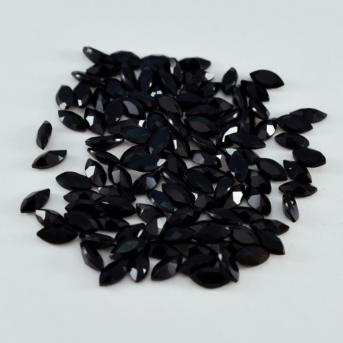 Black Onyx 10PC Tiny 2x4 MM Marquise Faceted Black Shine Semi Precious Loose Gems