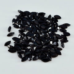 Black Onyx 10PC Tiny 2x4 MM Marquise Faceted Black Shine Semi Precious Loose Gems