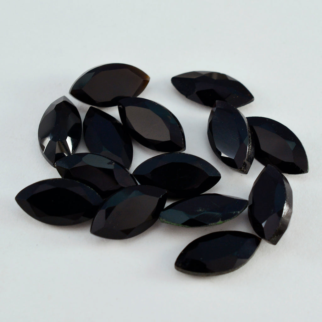 Black Onyx 1PC Small 5x10 MM Marquise Faceted Black Genuine Semi Precious Loose Gems
