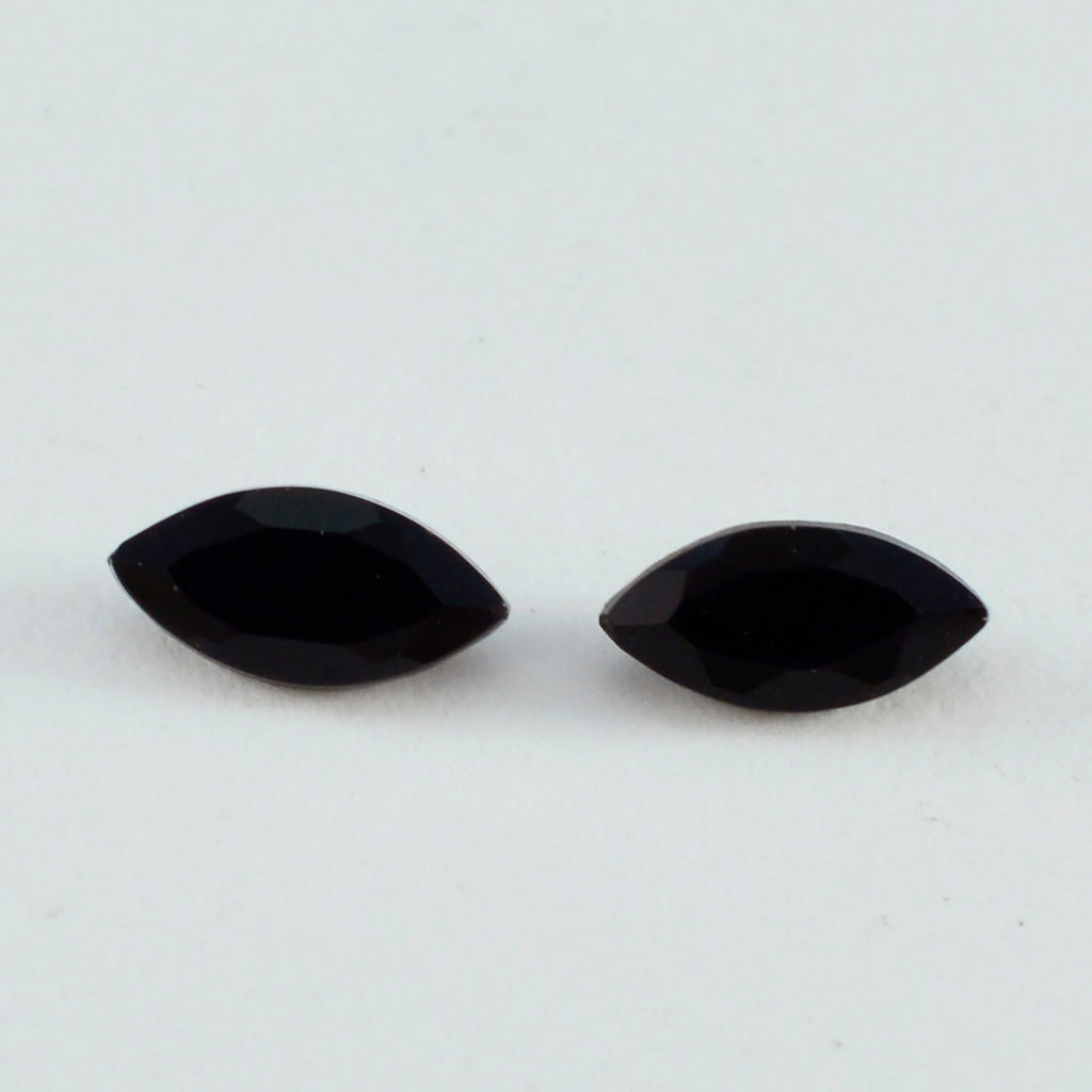 Black Onyx 1PC Small 5x10 MM Marquise Faceted Black Genuine Semi Precious Loose Gems