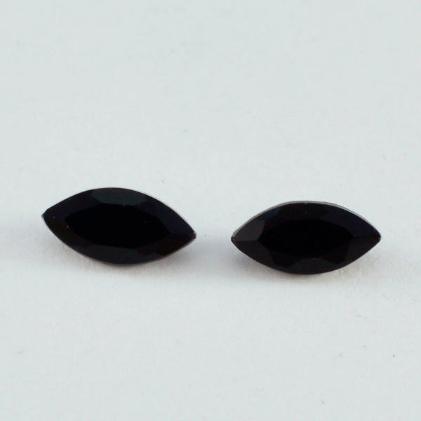 Black Onyx 1PC Small 5x10 MM Marquise Faceted Black Genuine Semi Precious Loose Gems