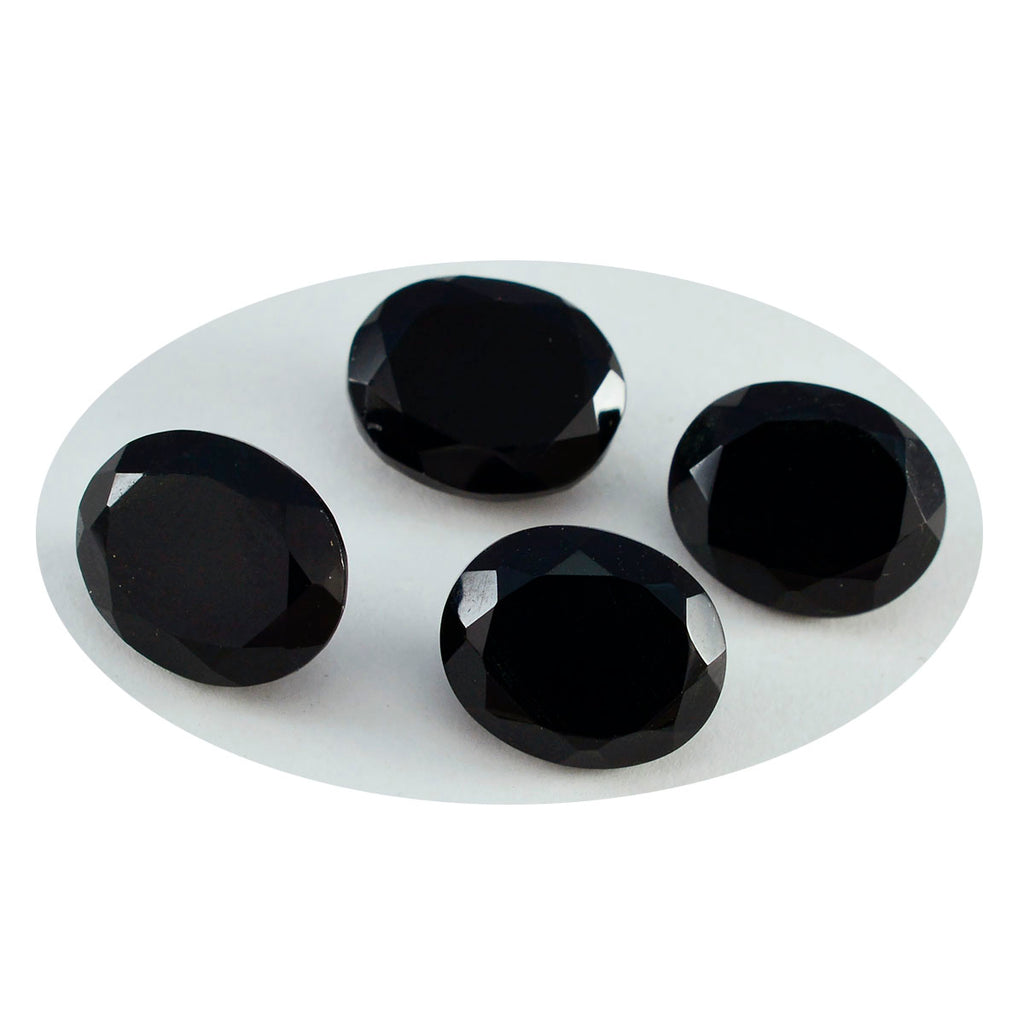 Black Onyx 1PC Large 10x12 MM Oval Faceted Black Pure Semi Precious Loose Gemstones