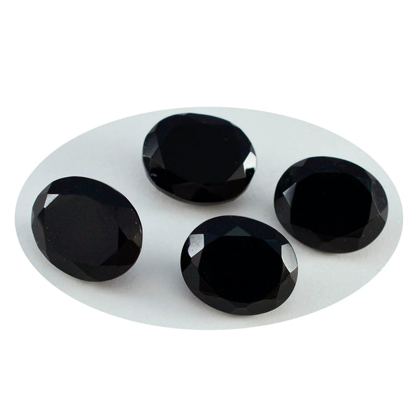 Black Onyx 1PC Large 10x12 MM Oval Faceted Black Pure Semi Precious Loose Gemstones