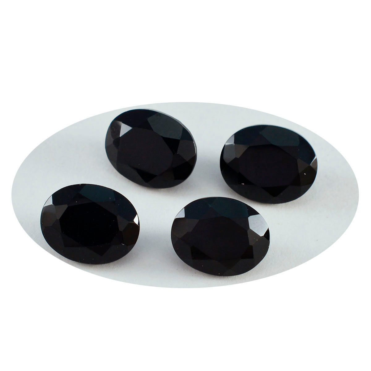 Black Onyx 1PC Medium 8x10 MM Oval Faceted Black Natural Semi Precious Gems Второстепенное изображение товара