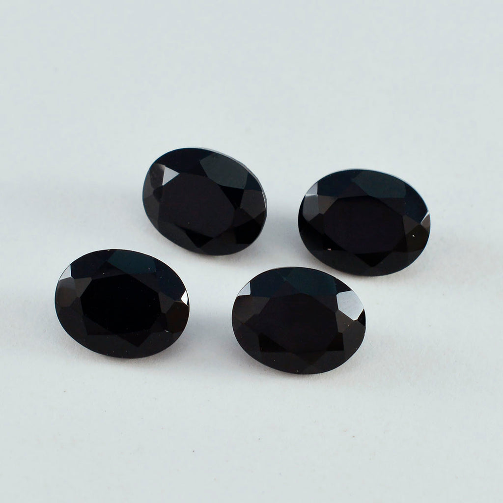 Black Onyx 1PC Large 10x12 MM Oval Faceted Black Pure Semi Precious Loose Gemstones