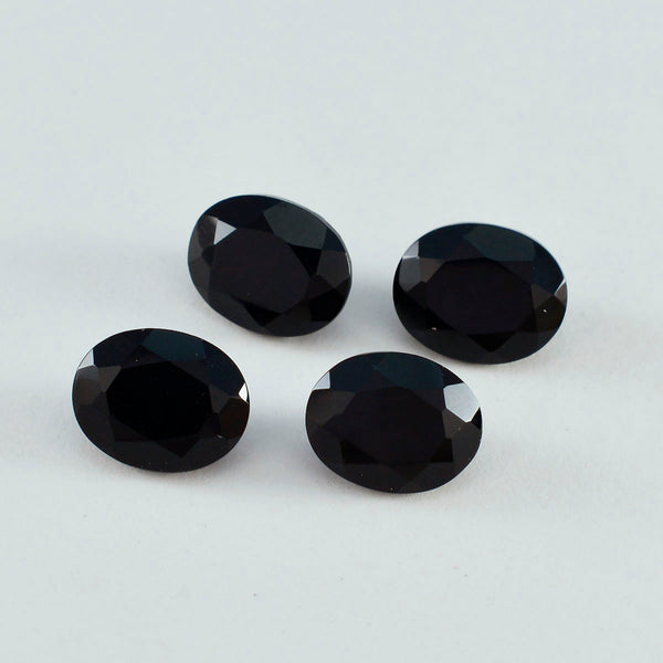 Black Onyx 1PC Large 10x12 MM Oval Faceted Black Pure Semi Precious Loose Gemstones