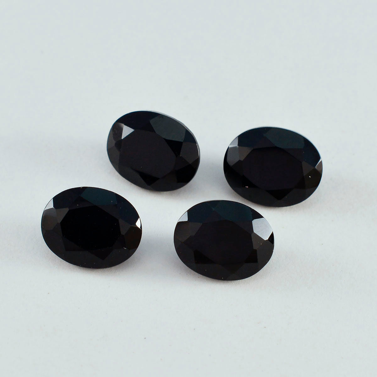 Black Onyx 1PC Large 10x14 MM Oval Faceted Black Fiery Semi Precious Gems
