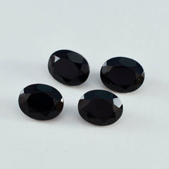 Black Onyx 1PC Large 10x14 MM Oval Faceted Black Fiery Semi Precious Gems