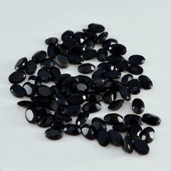Black Onyx 1PC Tiny 5x7 MM Oval Faceted Black Luster Semi Precious Loose Gemstones