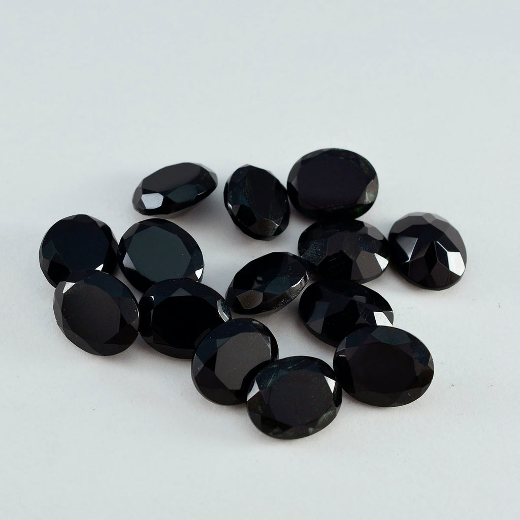 Black Onyx 1PC Medium 8x10 MM Oval Faceted Black Natural Semi Precious Gems