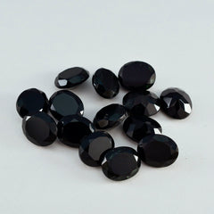 Black Onyx 1PC Small 7x9 MM Oval Faceted Black Fine Semi Precious Loose Gemstone
