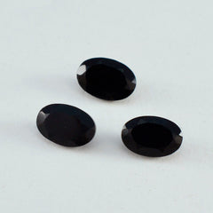 Black Onyx 1PC Large 8x12 MM Oval Faceted Black Superior Semi Precious Loose Gemstone