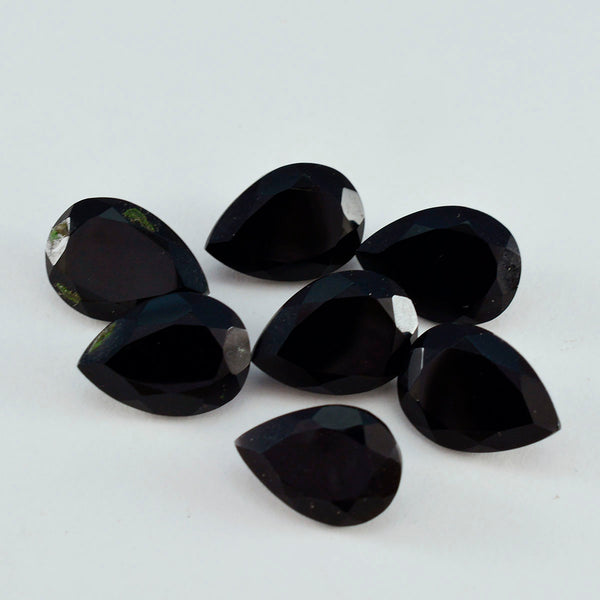 Black Onyx 1PC Large 10x12 MM Pear Faceted Black High Quality Semi Precious Loose Gems