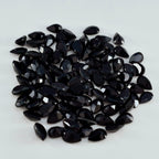 Black Onyx 1PC Medium 7x10 MM Pear Faceted Black Luster Semi Precious Loose Gems