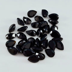 Black Onyx 1PC Large 8x12 MM Pear Faceted Black Fine Semi Precious Gems
