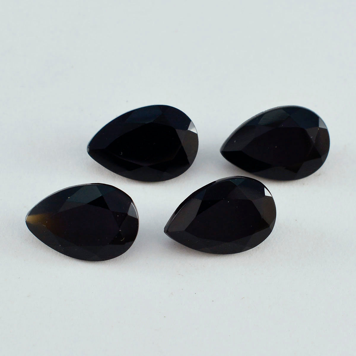 Black Onyx 1PC Large 10x14 MM Pear Faceted Black Natural Semi Precious Loose Gemstone