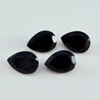 Black Onyx 1PC Large 10x12 MM Pear Faceted Black High Quality Semi Precious Loose Gems
