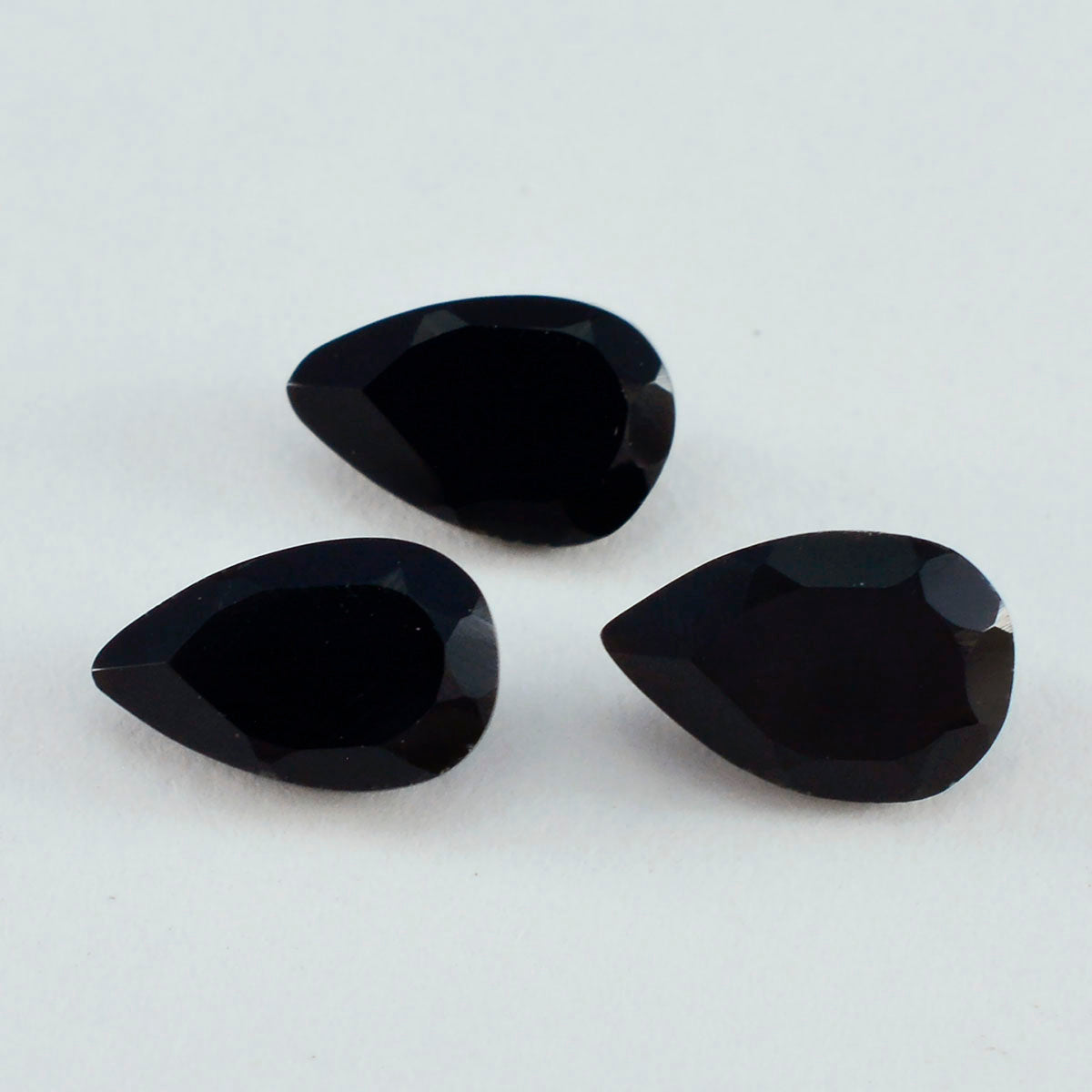 Black Onyx 1PC Chunky 12x16 MM Pear Faceted Black Genuine Semi Precious Loose Gemstones