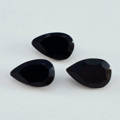 Black Onyx 1PC Chunky 12x16 MM Pear Faceted Black Genuine Semi Precious Loose Gemstones