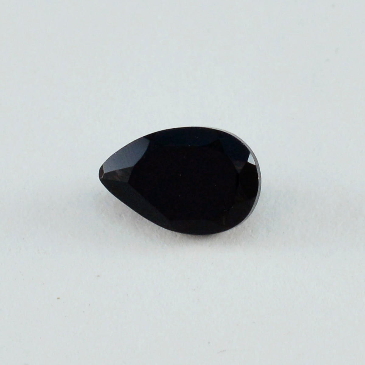 Black Onyx 1PC Small 6x8 MM Pear Faceted Black Sparkling Semi Precious Loose Gemstone