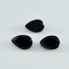 Black Onyx 1PC Tiny 5x7 MM Pear Faceted Black Brilliant Semi Precious Loose Gems