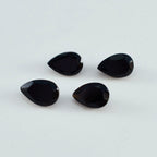 Black Onyx 1PC Small 6x9 MM Pear Faceted Black Polished Semi Precious Loose Gemstones