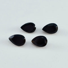 Black Onyx 1PC Medium 7x10 MM Pear Faceted Black Luster Semi Precious Loose Gems