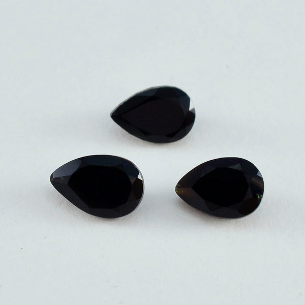 Black Onyx 1PC Small 7x9 MM Pear Faceted Black Splendid Semi Precious Gems