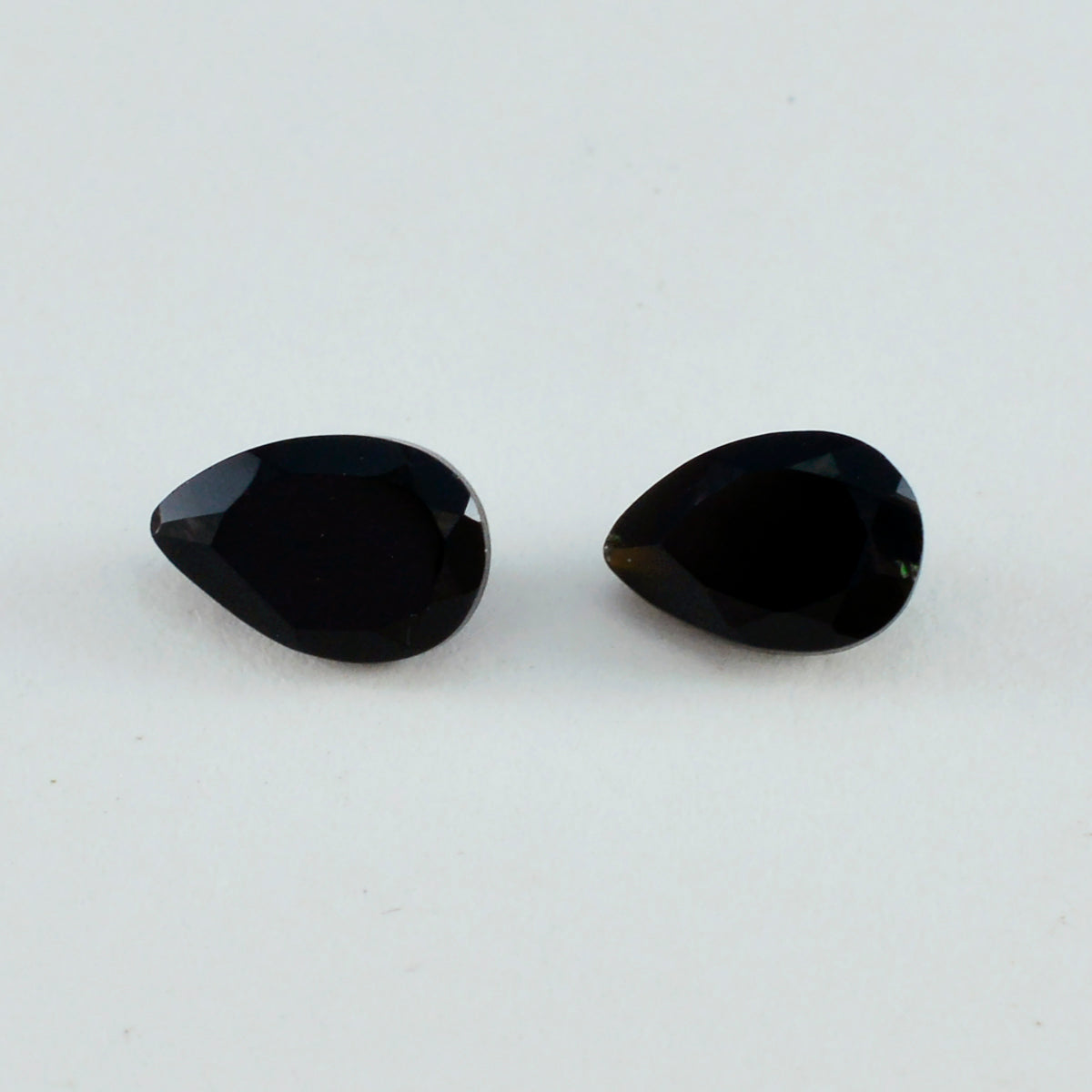 Black Onyx 1PC Medium 8x10 MM Pear Faceted Black Lustrous Semi Precious Loose Gemstone Sekundär produktbild