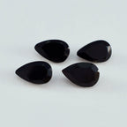 Black Onyx 1PC Large 9x11 MM Pear Faceted Black Shine Semi Precious Loose Gemstones