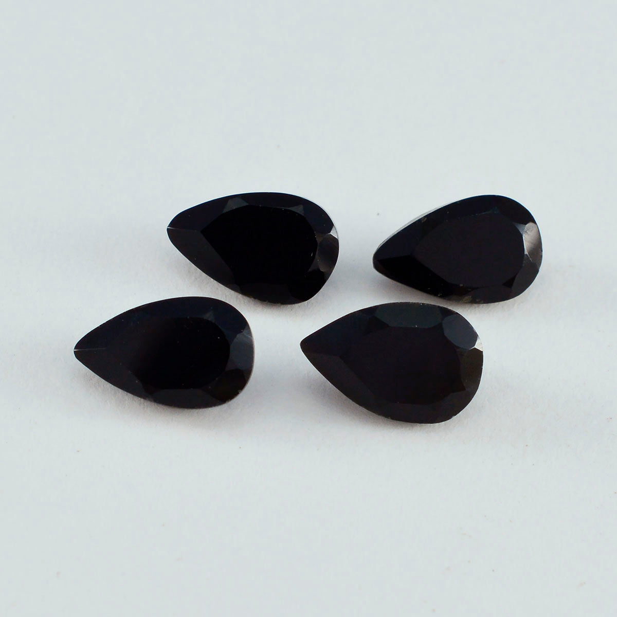 Black Onyx 1PC Large 9x11 MM Pear Faceted Black Shine Semi Precious Loose Gemstones