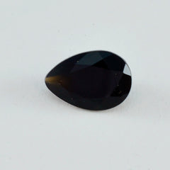 Black Onyx 1PC Large 9x11 MM Pear Faceted Black Shine Semi Precious Loose Gemstones