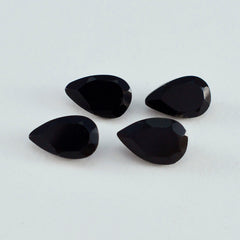 Black Onyx 1PC Large 9x11 MM Pear Faceted Black Shine Semi Precious Loose Gemstones