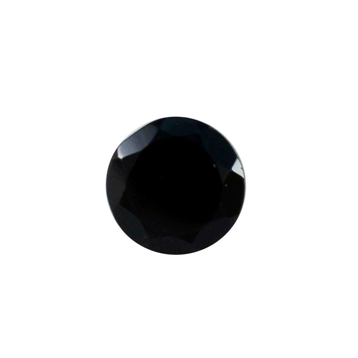 Black Onyx 1PC Large 10x10 MM Round Faceted Black Shine Semi Precious Loose Gems Main image