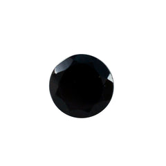 Black Onyx 1PC Large 10x10 MM Round Faceted Black Shine Semi Precious Loose Gems
