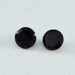 Black Onyx 1PC Large 10x10 MM Round Faceted Black Shine Semi Precious Loose Gems